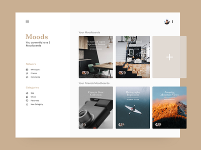 Moodboard desktop elegant interface minimal moodboard photography profile royal serif ui
