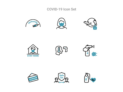 COVID-19 icon set