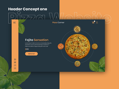 Pizza Website | Header Concept one adobe adobexd creative design figma landingpage minimalist pizza uidesign uiux uiuxdesign visual design website