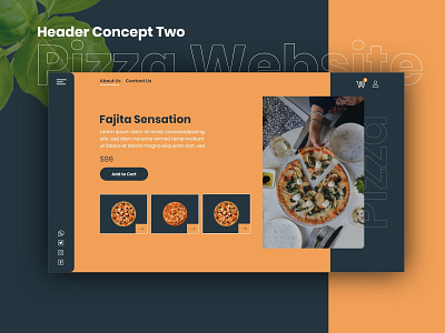 Pizza Website | Header Concept Two adobe xd creative design dribbble figma landingpage minimlist uidesign uiux uxdesign website website design