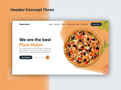 Pizza Website | Header Concept Three adobe adobexd creative design figma landingpage pizza uidesign uiux uxdesign visual design website websitedesign