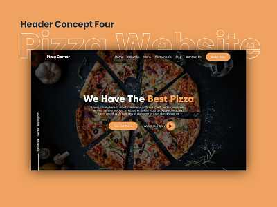 Pizza Website | Header Concept Four adobe adobexd creative design figma landingpage pizza uidesign uiux uiuxdesign uxdesign visual design website websitedesign