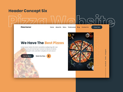 Pizza Website | Header Concept Six adobe adobexd concept design creative design figma landingpage pizza pizzawebsite uidesign uiux uiuxdesign uiuxdesigner uxdesign visual design website websitedesign