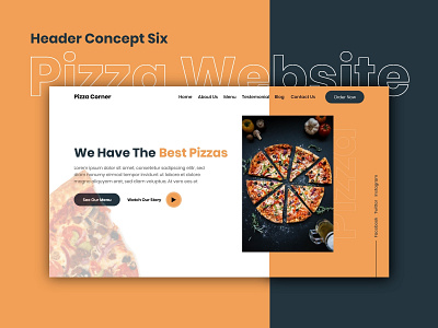 Pizza Website | Header Concept Six