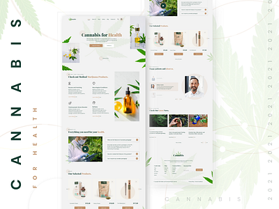 Cannabis For Health | Website Landing Page UI Design animations cannabis clean design health landingpage marijuana minimalist modern motion design smoke uidesign uiuxdesign website design weed