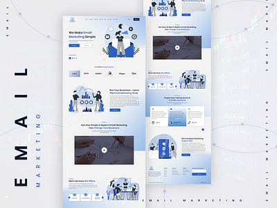 Email Marketing landing Page 2021 trend affiliated marketing bussiness compnay email growth illustraion imcome internet marketing landingpage leads marketing marketing agency minimalist modern newsletter social media marketing ui design website design