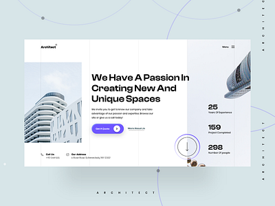 Architect Landing Page 2021 design 2021 trends animations architect brands landing page luxury architecture minimalism interior minimalist architecture modern architecture modern interior modern website motion design new trends prototype ui design ux design web design website