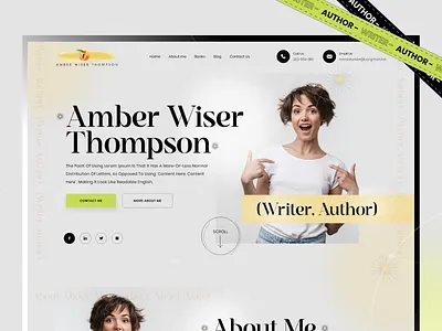 Amber Wiser Thompson - Website Design author content writing design minimalist modern novel publisher ui uidesign ux website design writer writing