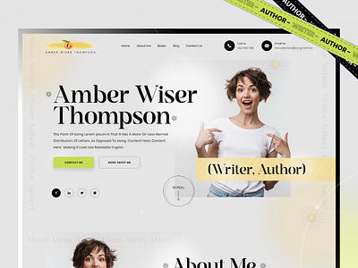 Amber Wiser Thompson - Website Design author content writing design minimalist modern novel publisher ui uidesign ux website design writer writing