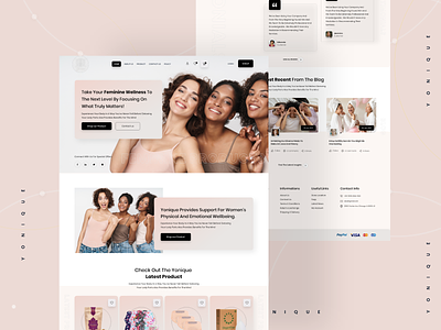 Yonique feminine Wellness - Website Design beauty clean design ecommerce feminine girl interface modern ui uidesign web design website wellness