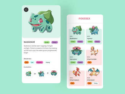 PokeDex App app app design modern design pokeball pokedex pokemon pokemon go ui uidesign