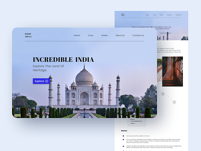 Indie Trvls adobe photoshop adobexd figma india tajmahal uidesign webdesign