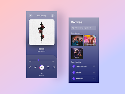 Music Player adobexd app design modern design music app music player ui ui design