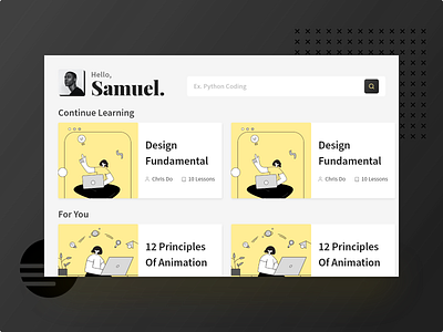 Online Learning Web App Concept