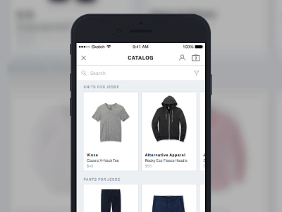 Expert Shopper iOS Experience cards clothing ecommerce ios made with invision recommendations shopping ui