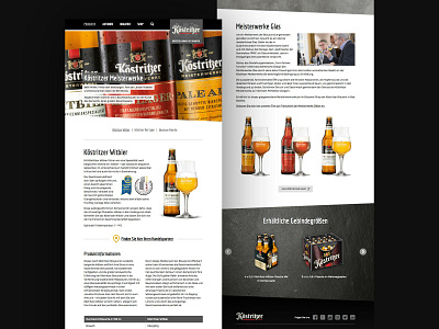 Köstritzer Relaunch Pitch Layout Detailpage concept layout pitch product detail relaunch webdesign