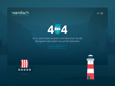 Noerdisch Website 404 Page branding concept illustration relaunch responsive design vector webdesign