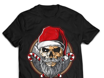 Skull Santa vector design