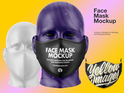 Download Face Mask Mockup Designs Themes Templates And Downloadable Graphic Elements On Dribbble PSD Mockup Templates