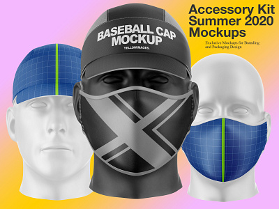 Face Mask & Baseball Cap Mockups