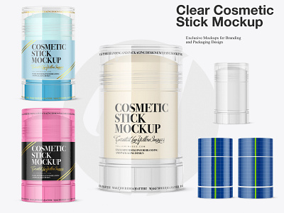 Clear Cosmetic Stick Mockup beuty blush care clear cosmetic deodorant mock up mockup mockup tools pack package plastic psd stick tint transparent