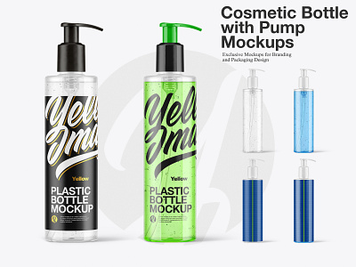 Cosmetic Bottle with Pump Mockup