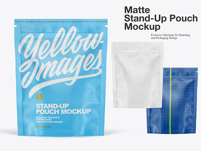 Matte Stand-Up Pouch Mockup 3d design download download mockup matte package mock up mockup mockup tools pack package paper packaging psd yellow images