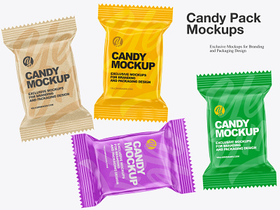 Candy Pack Mockups 3d candy mockup cookie cookie pack cookie pack mockup download download mockup mock up mockup mockup tools psd yellow images