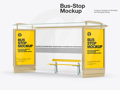 Bus-Stop Mockup 3d design download free mockup outdoor media psd