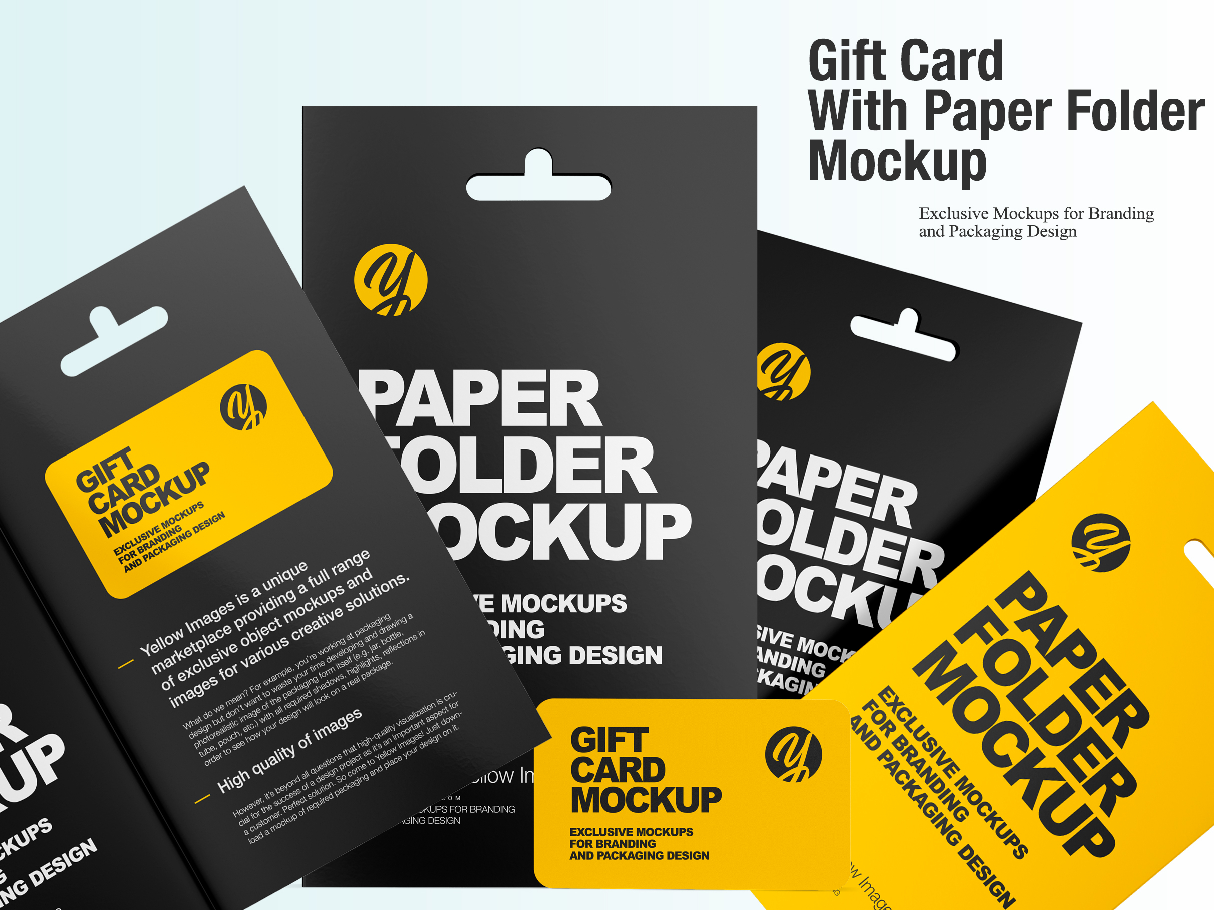 Download Gift Card With Paper Folder Mockup By Oleksandr Hlubokyi On Dribbble Yellowimages Mockups