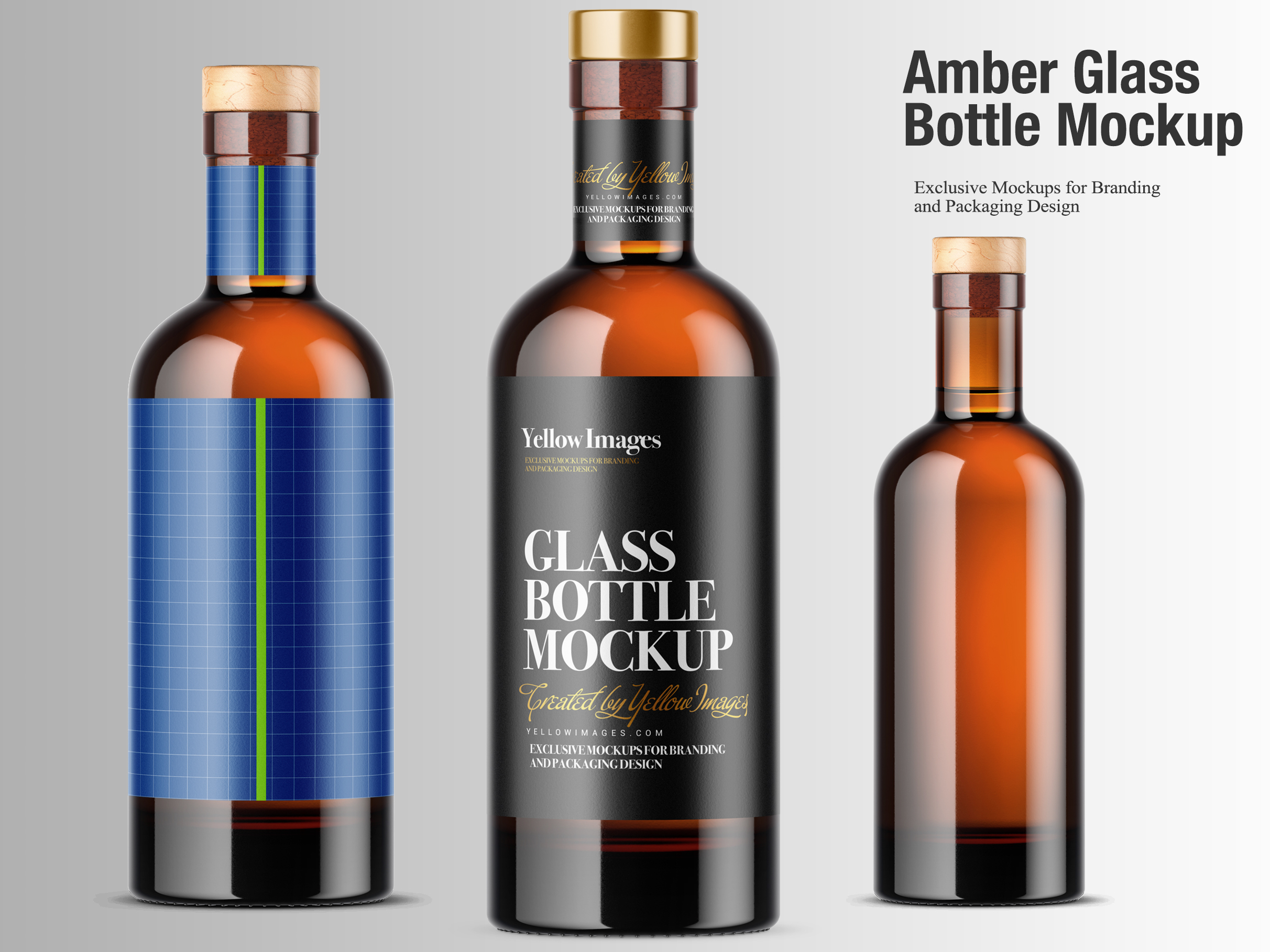Download Amber Glass Bottle Mockup By Oleksandr Hlubokyi On Dribbble PSD Mockup Templates