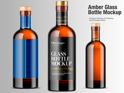Amber Glass Bottle Mockup 3d alcohol amber amber bottle bottle branding cognac design glass glass bottle mock up mockup mockup tools psd rum whisky