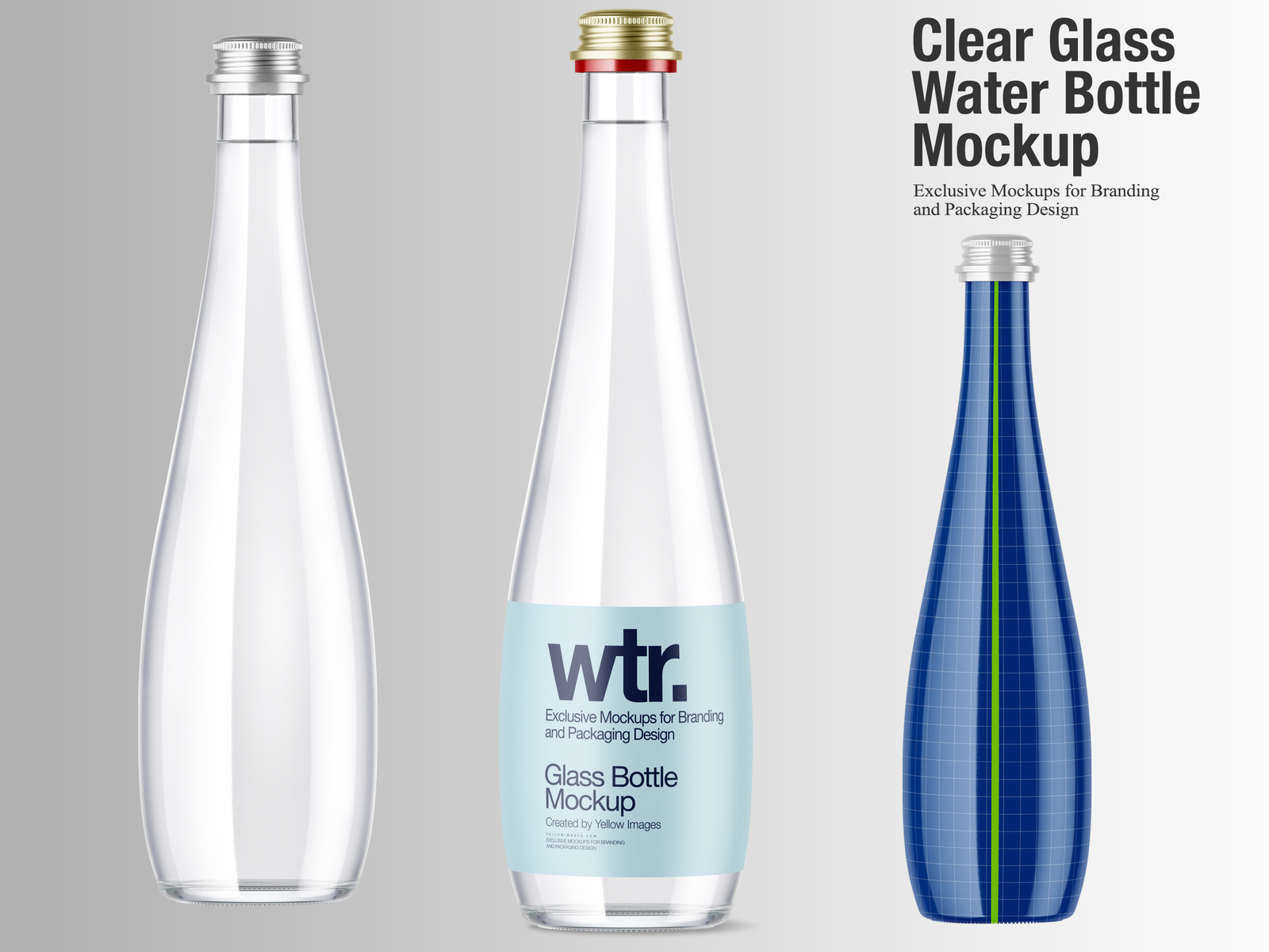 Download Clear Glass Water Bottle By Oleksandr Hlubokyi On Dribbble PSD Mockup Templates