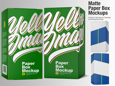 Matte Paper Box Mockups 3d box branding cosmetic design mock up mockup mockup tools package design packaging paper box psd wrap