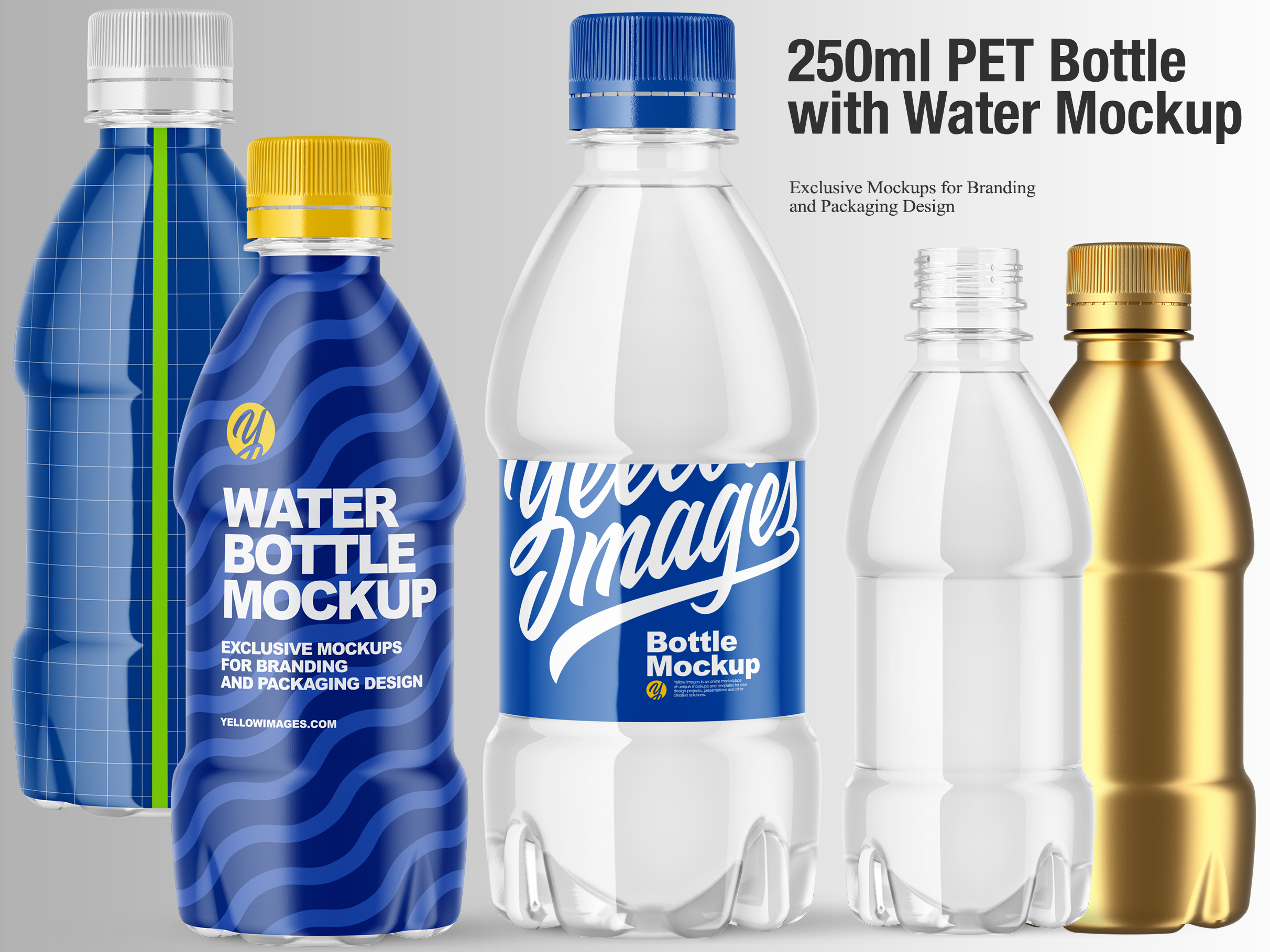 Download 250ml Pet Water Bottle Mockup By Oleksandr Hlubokyi On Dribbble Yellowimages Mockups