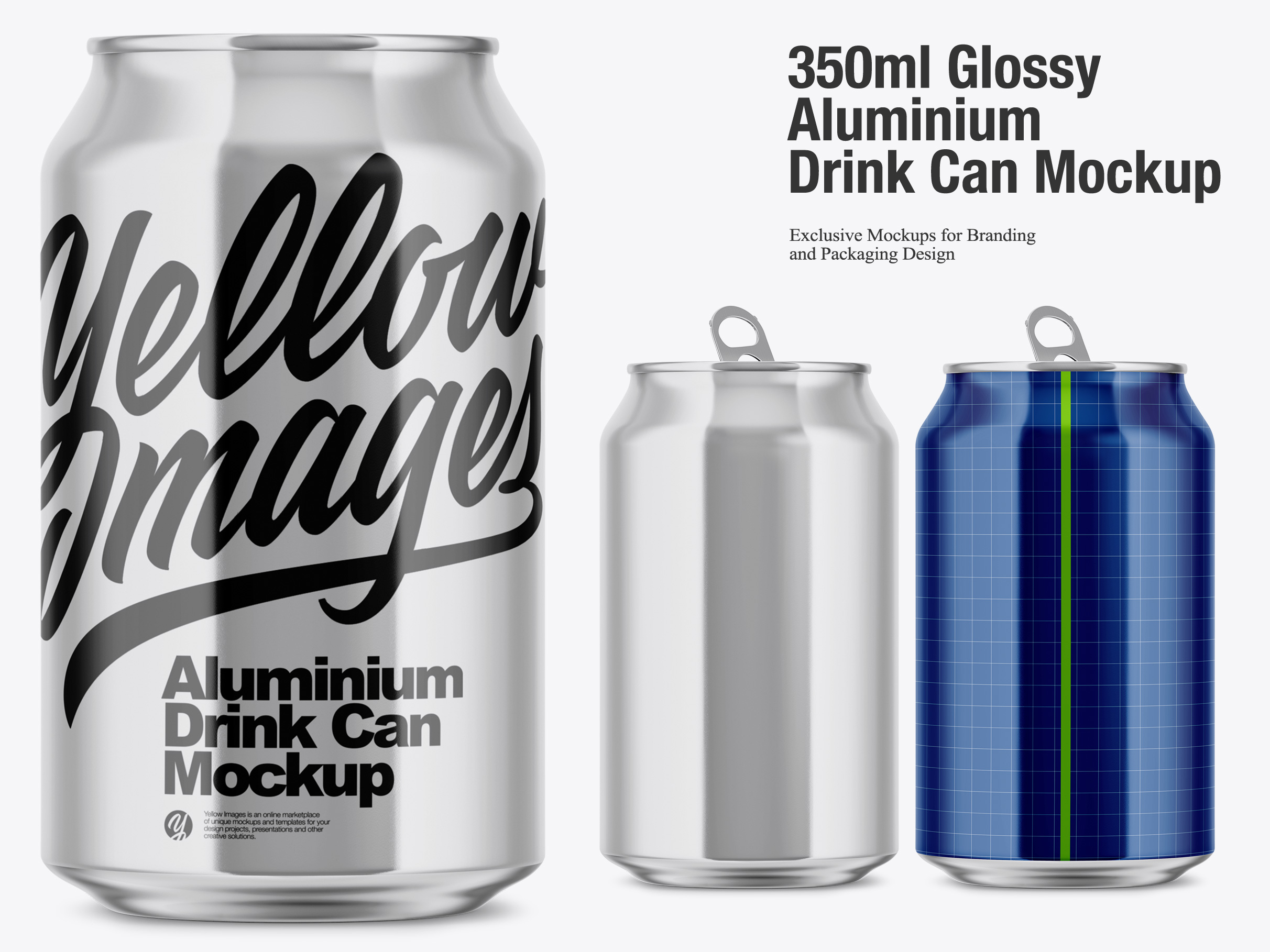 Download 350ml Glossy Aluminium Drink Can Mockup By Oleksandr Hlubokyi On Dribbble PSD Mockup Templates
