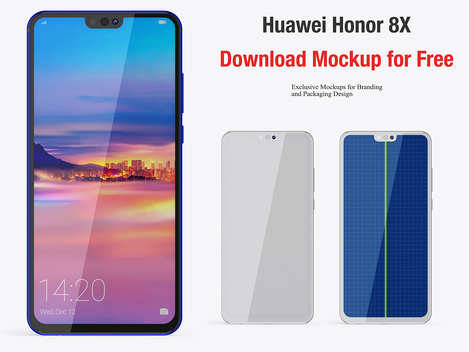 Download Huawei Honor 8x Free Mockup By Oleksandr Hlubokyi On Dribbble PSD Mockup Templates