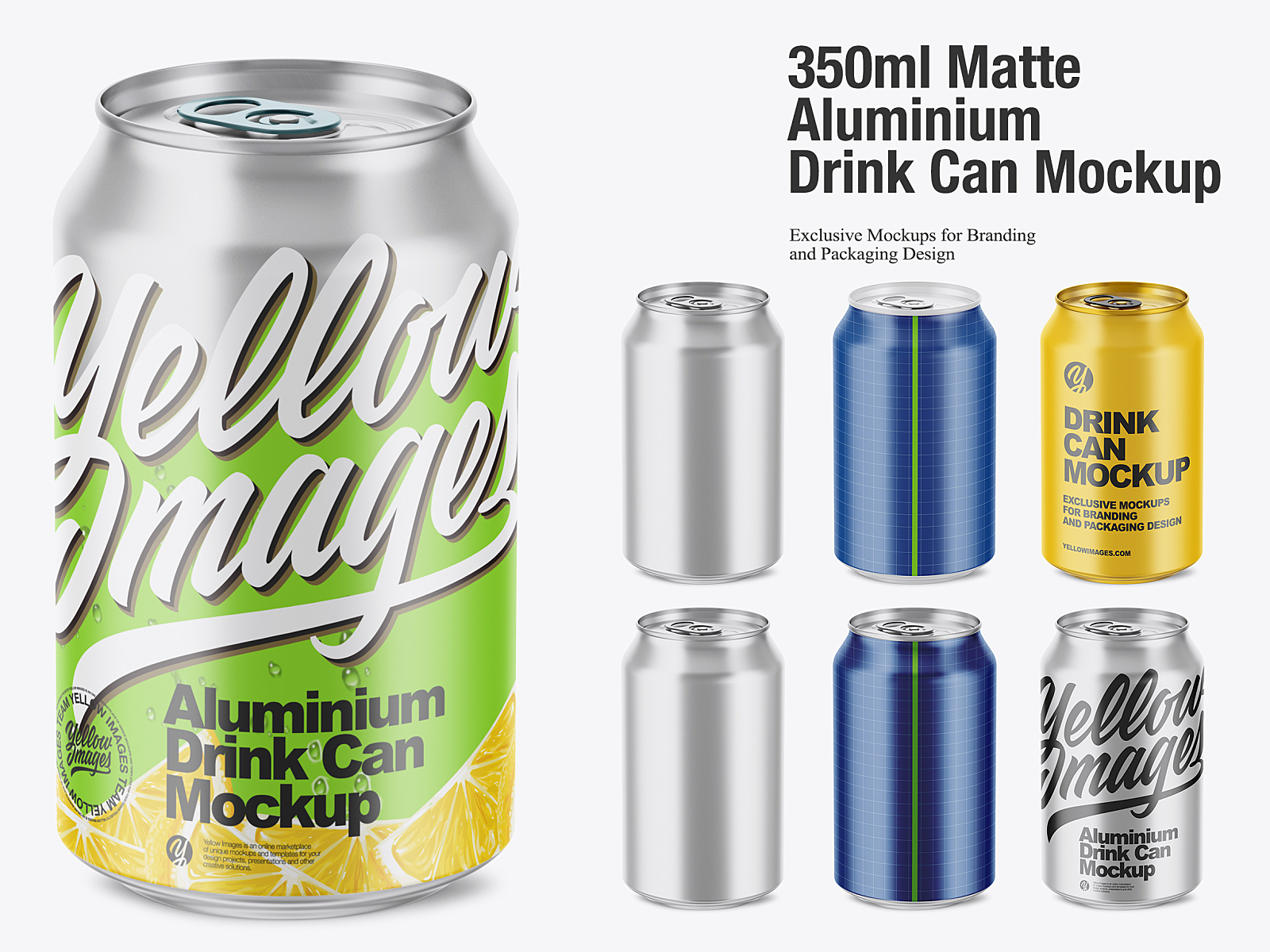 Download 350ml Matte Aluminium Drink Can Mockup By Oleksandr Hlubokyi On Dribbble PSD Mockup Templates