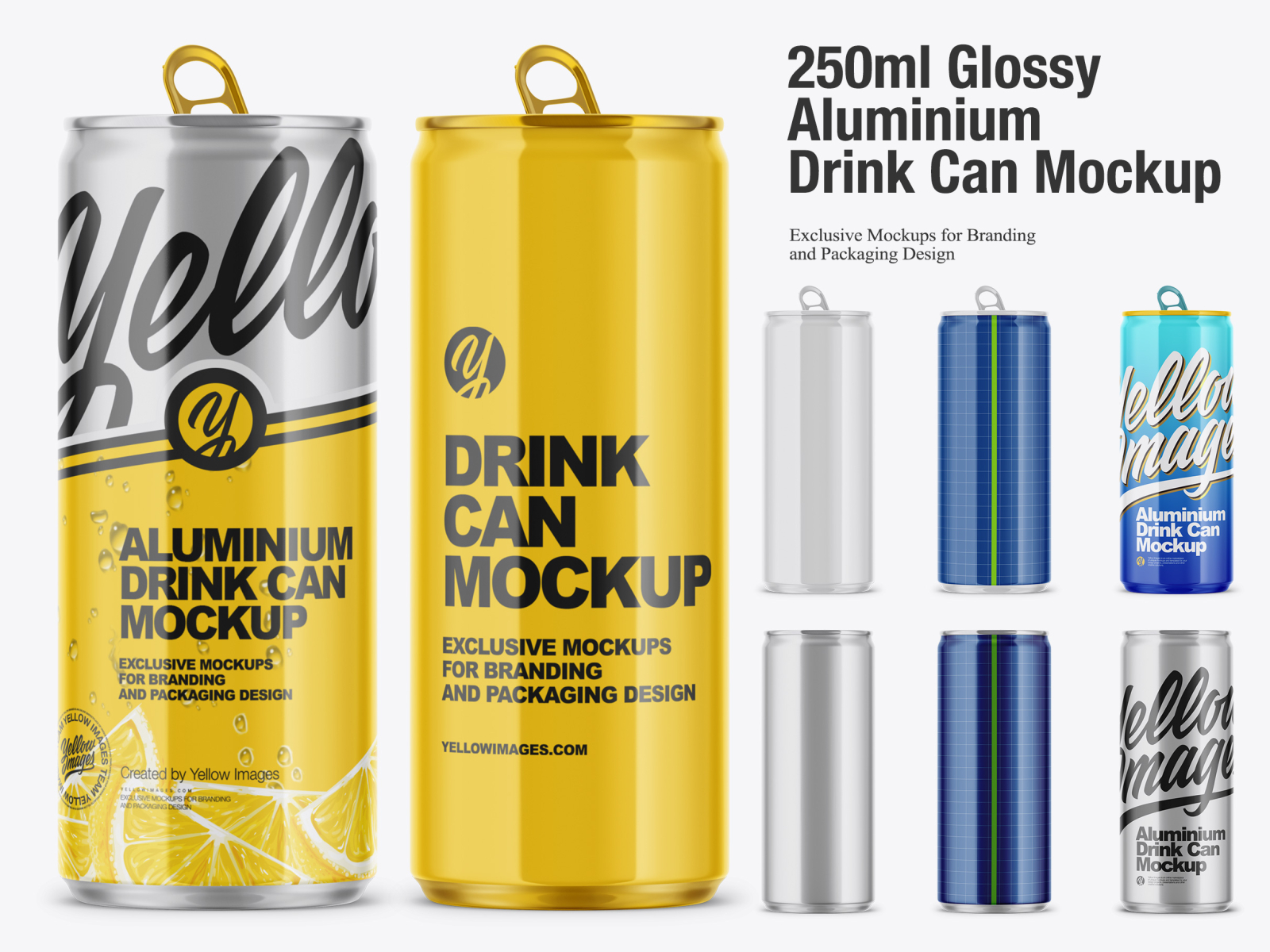 Download 250ml Glossy Aluminium Drink Can Mockup By Oleksandr Hlubokyi On Dribbble PSD Mockup Templates