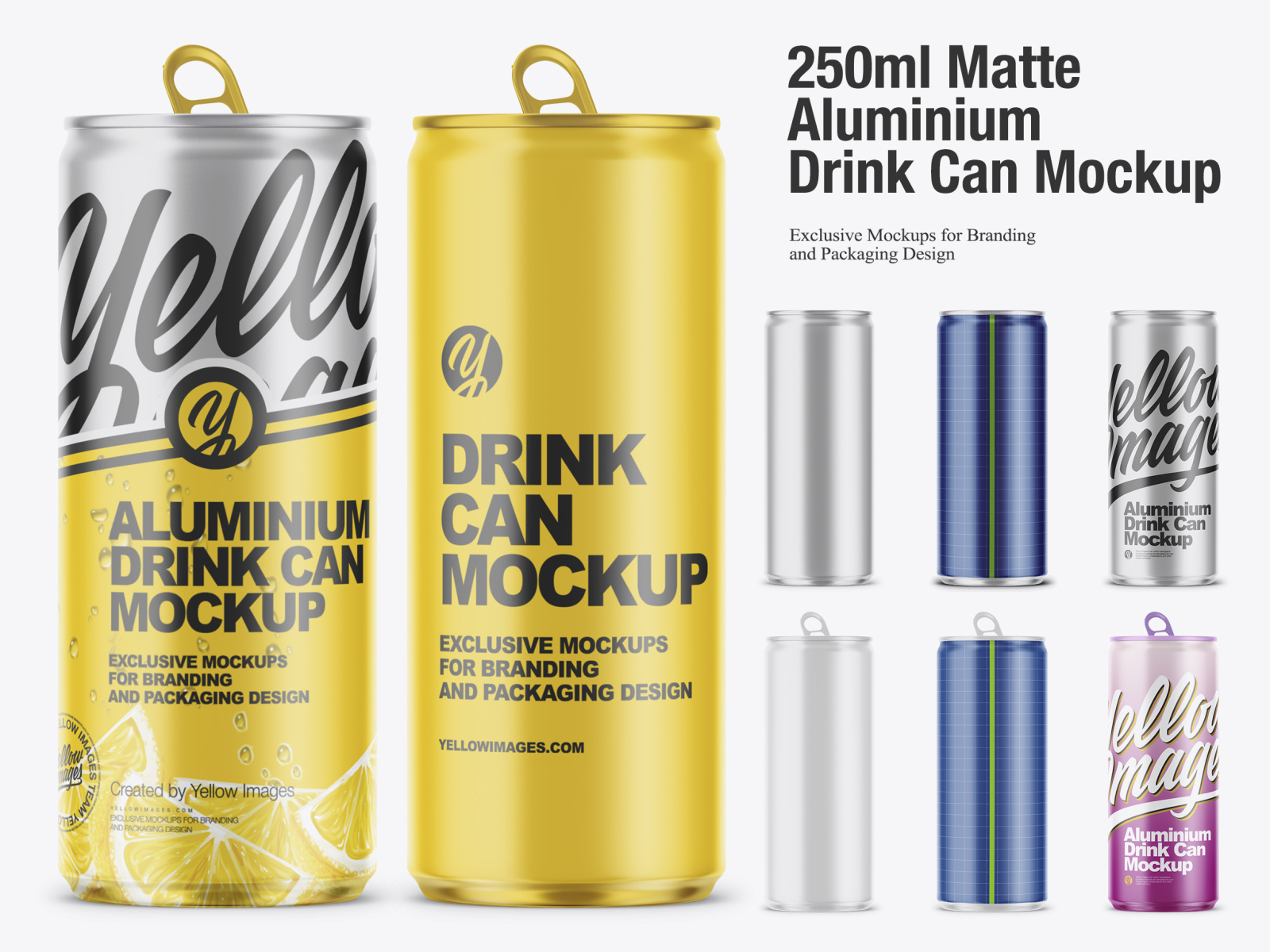 Download 250Ml Matte Aluminium Can / 250ml Aluminium Can With Metallic Finish Mockup In Can Mockups On ...