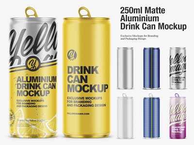 250ml Matte Aluminium Can by Oleksandr Hlubokyi on Dribbble