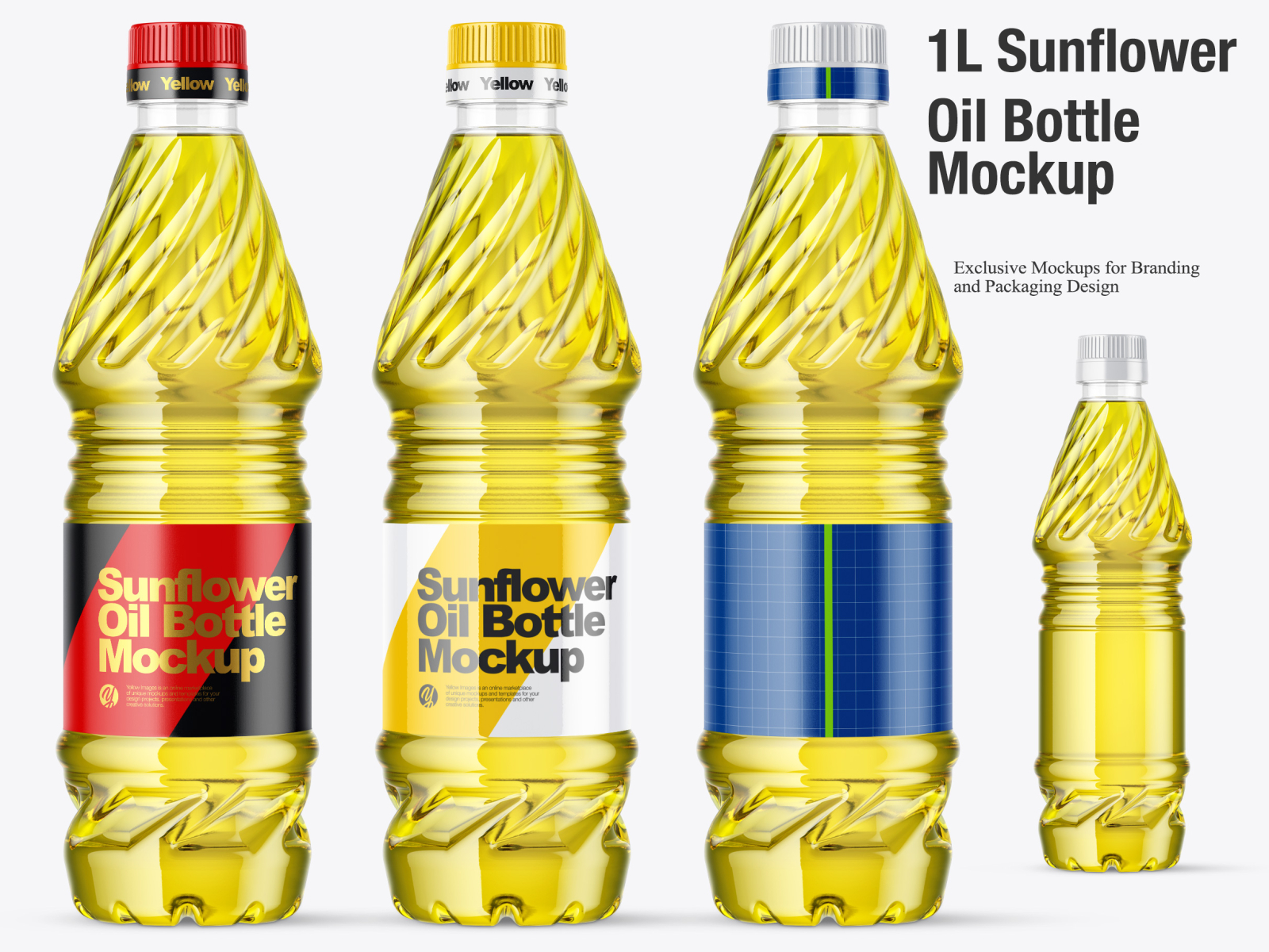 Download 1L Sunflower Oil Bottle Mockup by Oleksandr Hlubokyi on Dribbble
