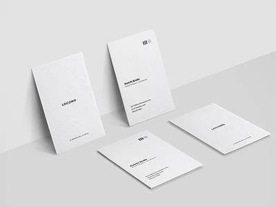 Locomo business card (2) brand branding business card clean contemporary less is more logo minimal print white zen