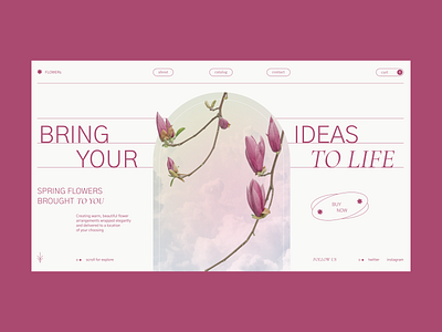 Flowers E-commerce branding buy now cart design e commerce e commerce shop flowers flowershop main page shop typogaphy ui uiux ux webdesign website