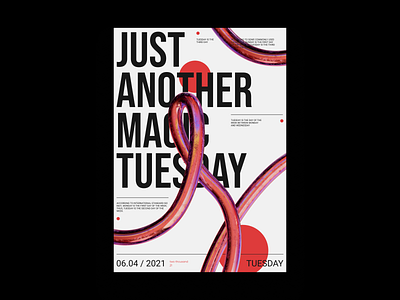 Magic Tuesday Poster 3d 3d modeling blender blender3d blender3dart design graphic graphic design magic minimal poster poster a day poster art poster design tuesday typogaphy