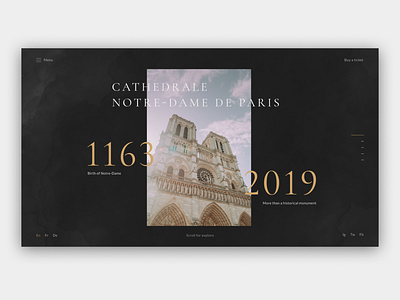 Notre-Dame de Paris cathedrale design history interface minimal notre dame ui webdesign website