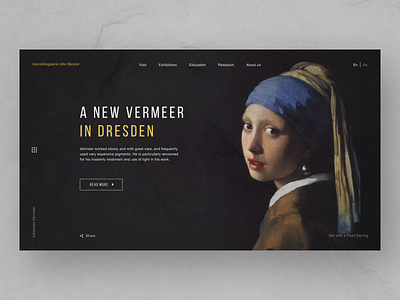 A new Vermeer exhibition museum ui ux vermeer webdesign website
