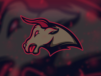 Bull head esport logo design flat icon illustration logo vector