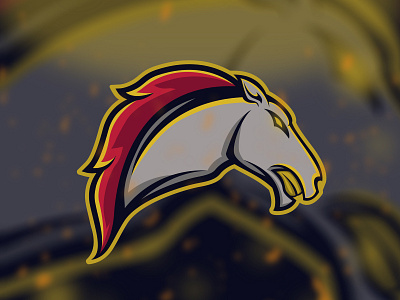 Horse head esport logo design flat icon illustration logo vector
