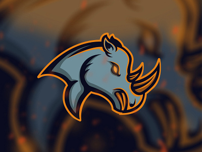 Rhino head design icon illustration logo vector